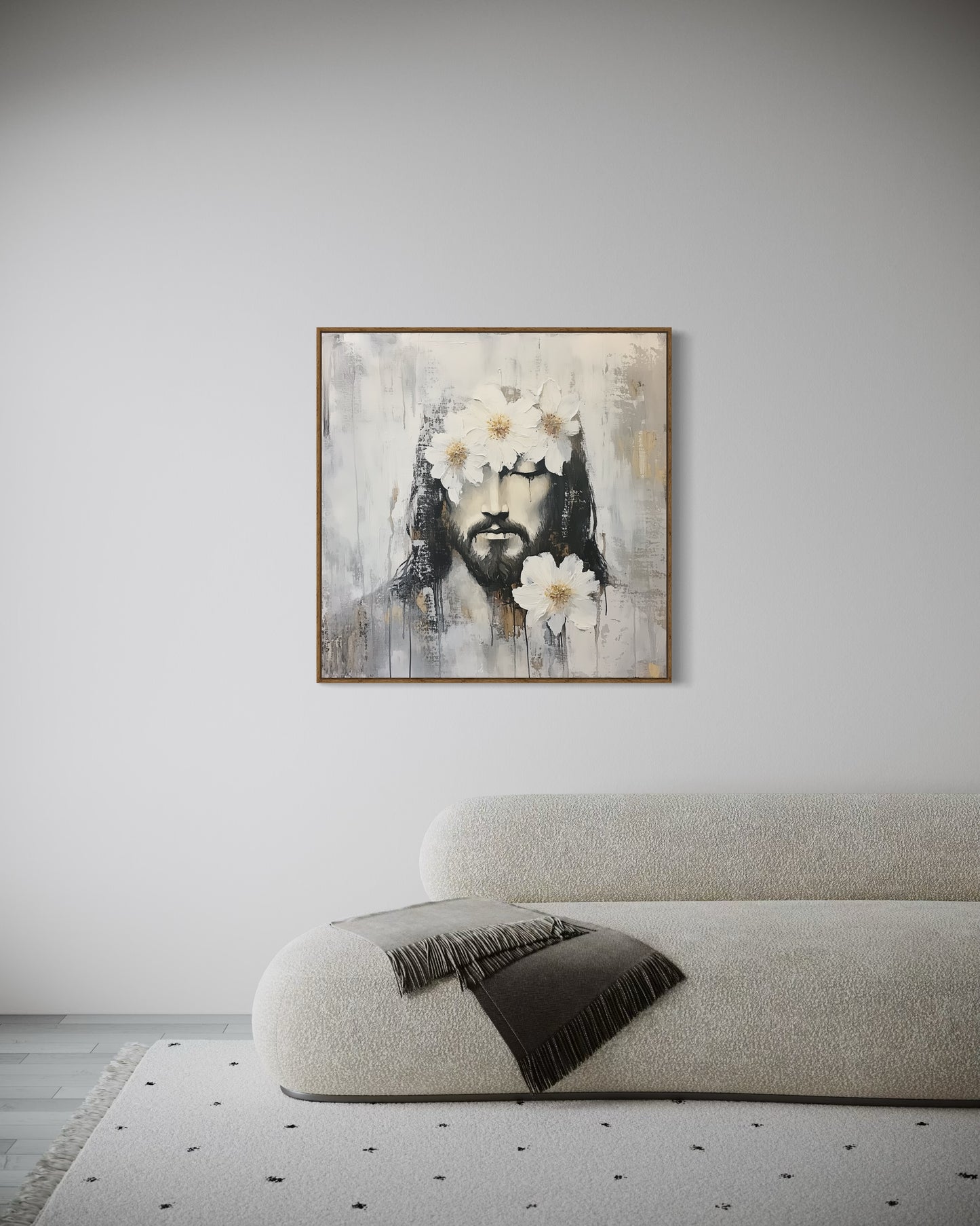 CROWNED IN PURITY (Stretched Canvas Print + Floating Oak Frame)