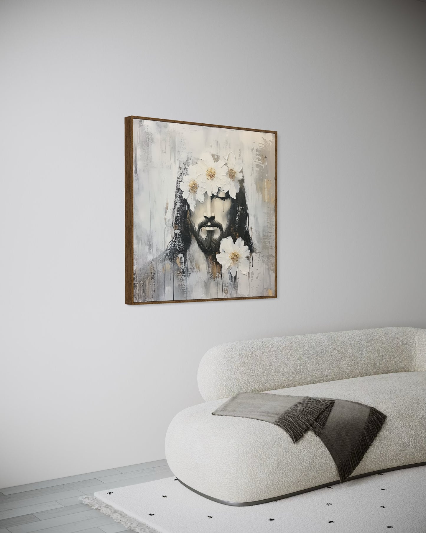 CROWNED IN PURITY (Stretched Canvas Print + Floating Oak Frame)