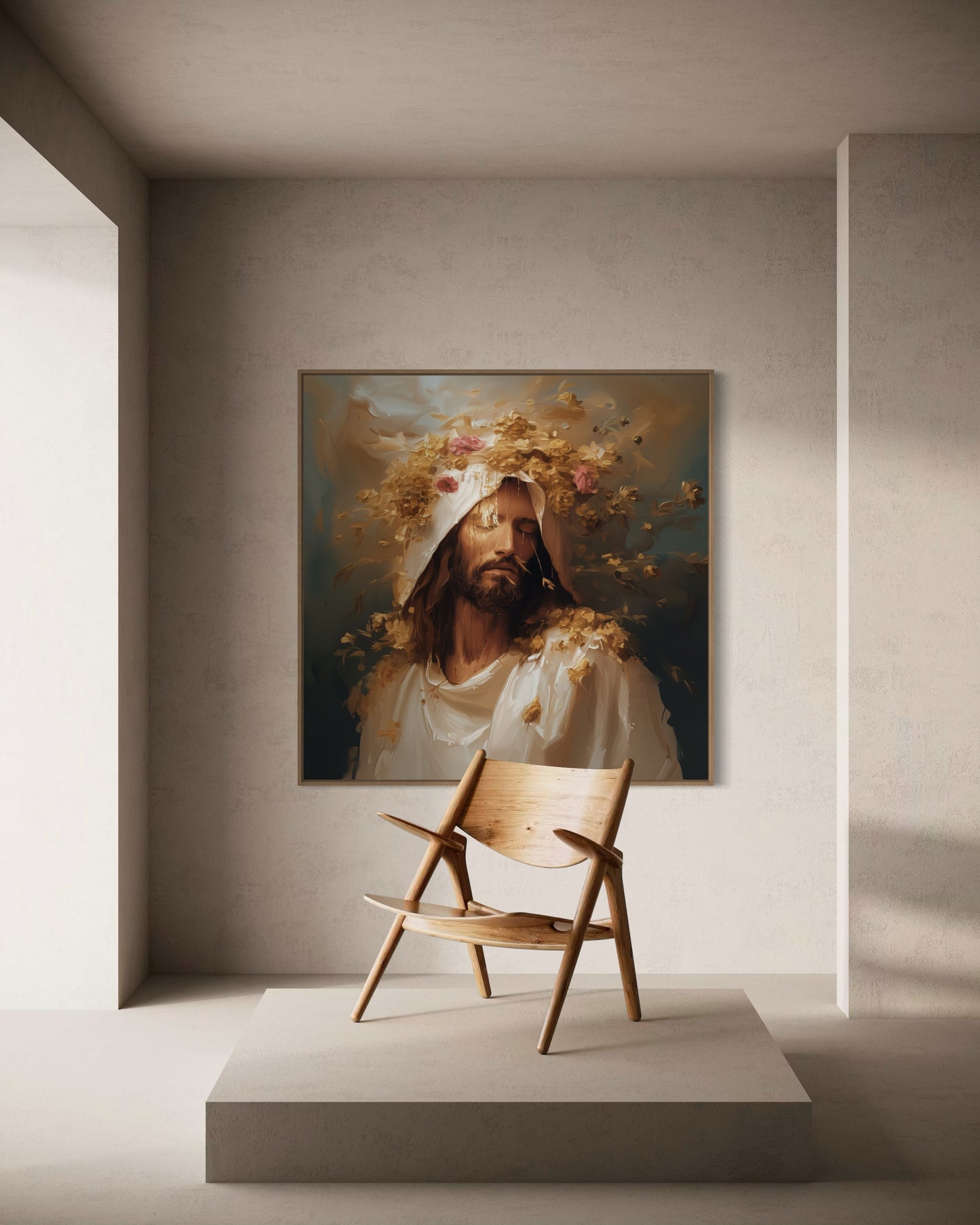 CROWNED IN GLORY (Stretched Canvas Print + Floating Oak Frame)