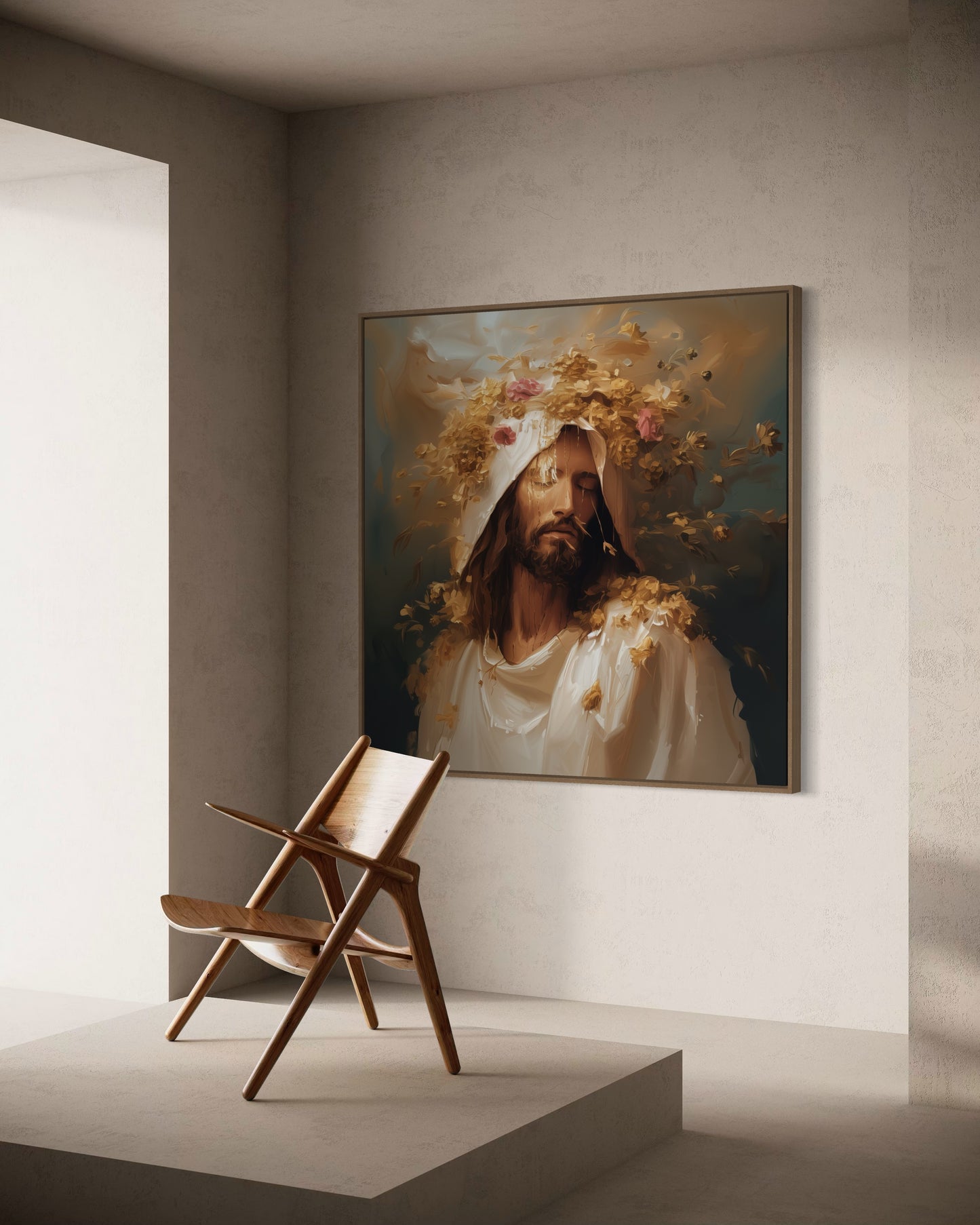 CROWNED IN GLORY (Stretched Canvas Print + Floating Oak Frame)