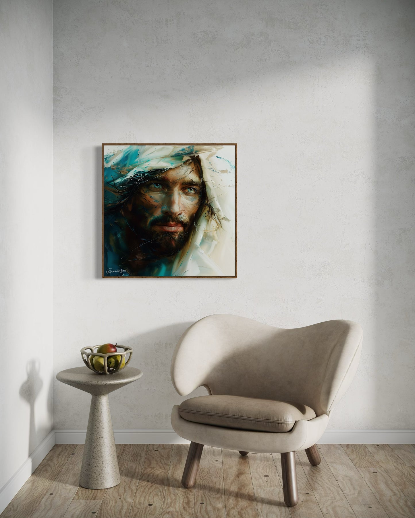 YESHUA (Stretched Canvas Print + Floating Oak Frame)