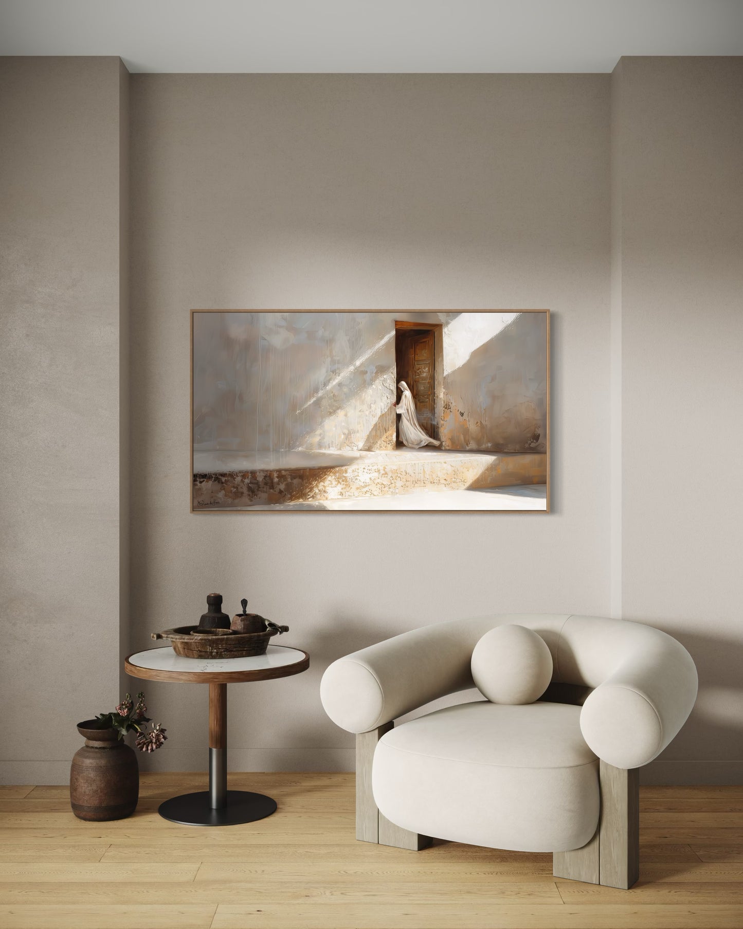 DOORWAY TO SALVATION (Stretched Canvas Print / Floating Oak Frame)