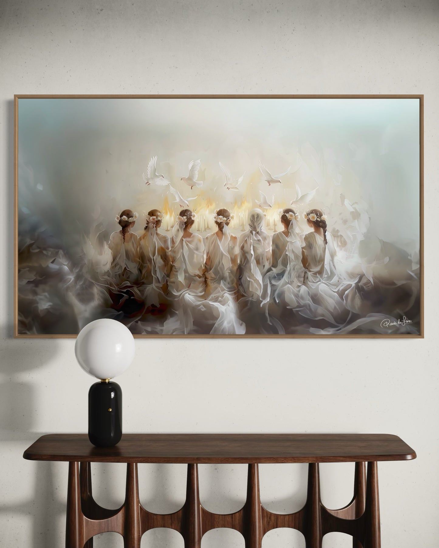 SEVEN GIFTS OF THE SPIRIT (Stretched Canvas Print + Floating Oak Frame)