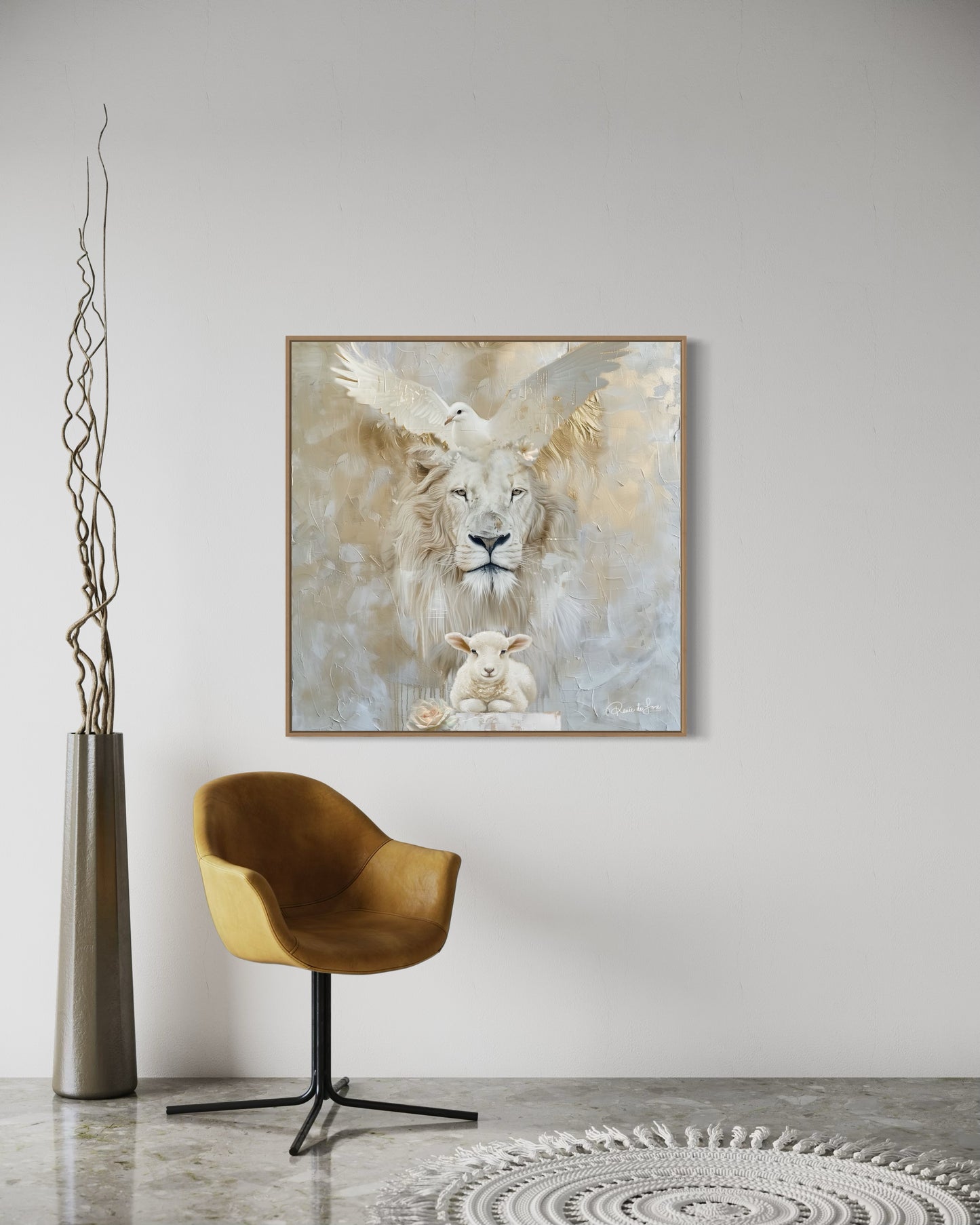 OMNIPOTENCE: THE HOLY TRINITY (Stretched Canvas Print + Floating Oak Frame)