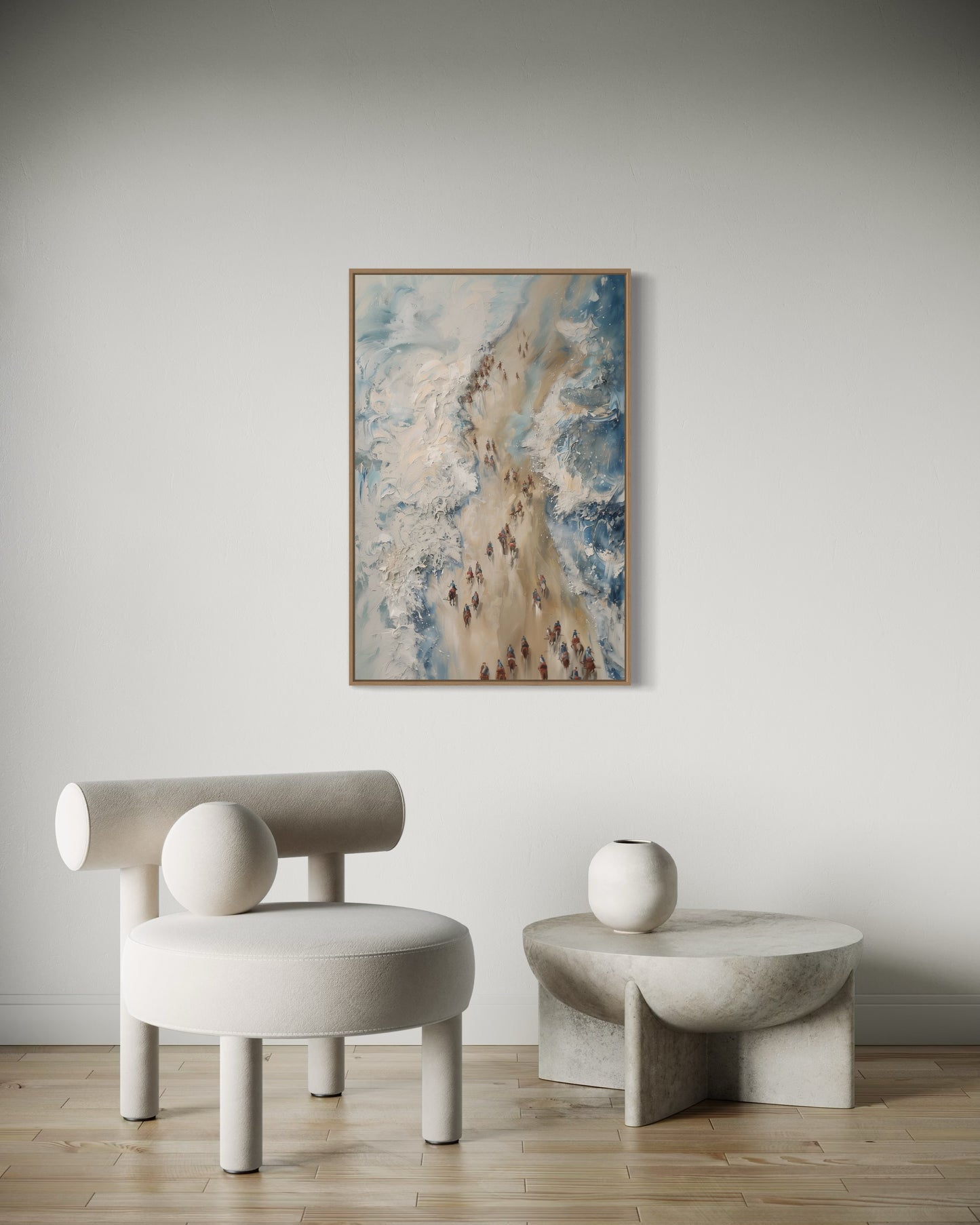 PARTING OF THE RED SEA (Stretched Canvas Print + Floating Oak Frame)