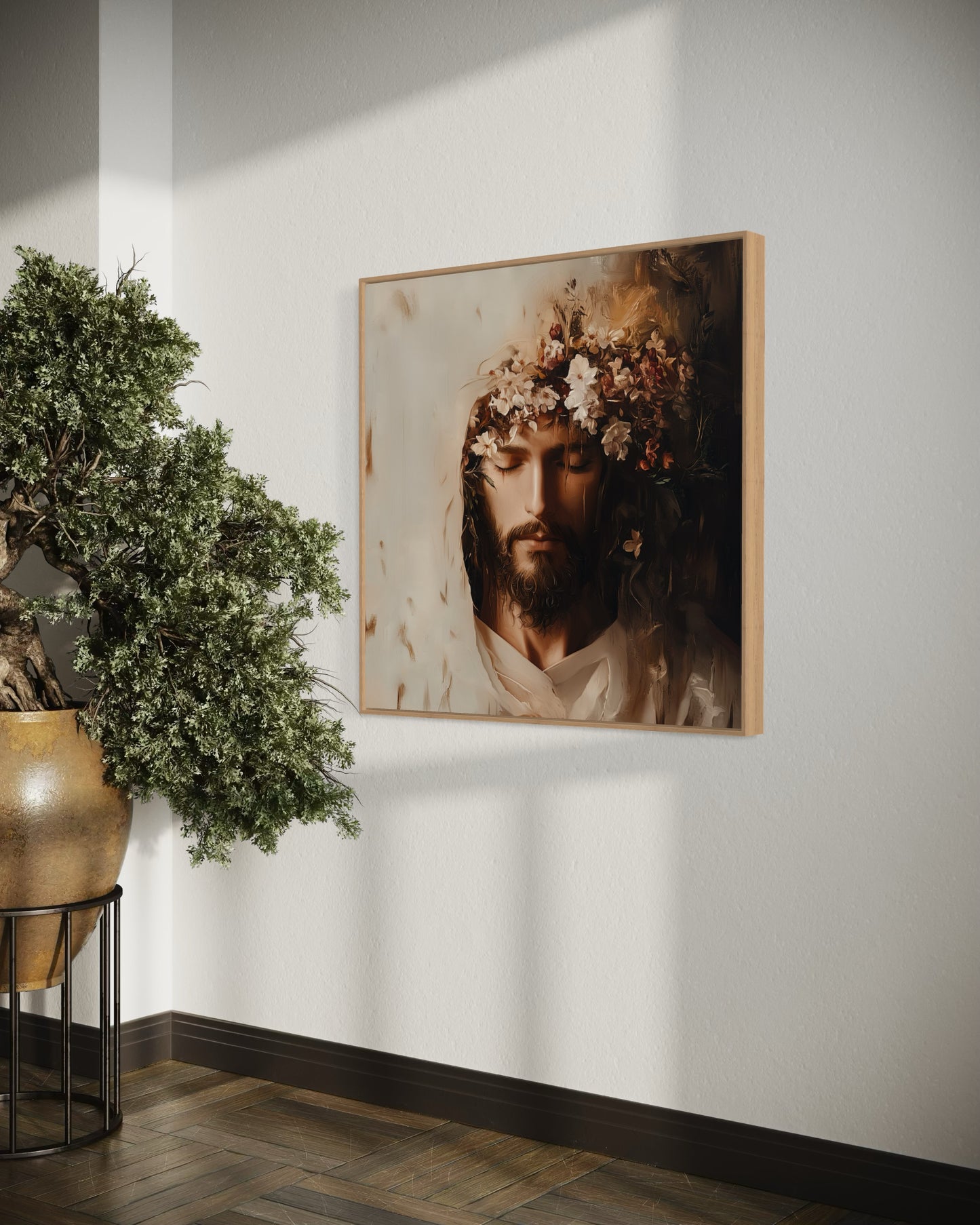 RESURRECTION (Stretched Canvas Print + Floating Oak Frame)