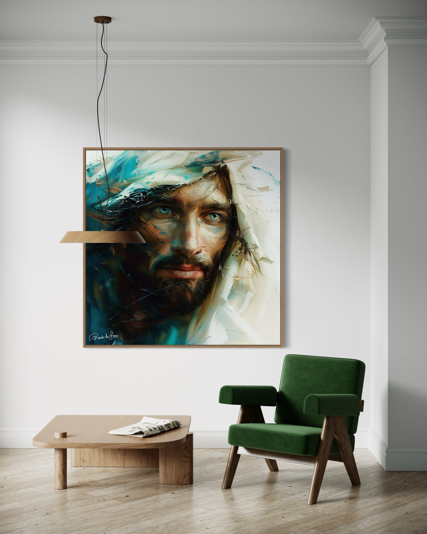 YESHUA (Stretched Canvas Print + Floating Oak Frame)