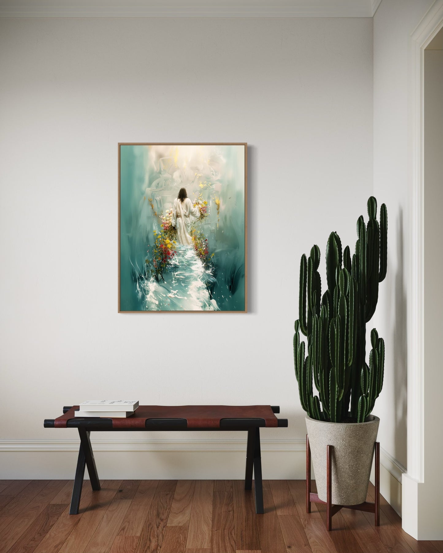 WALKING MIRACLES (Stretched Canvas Print + Floating Oak Frame)