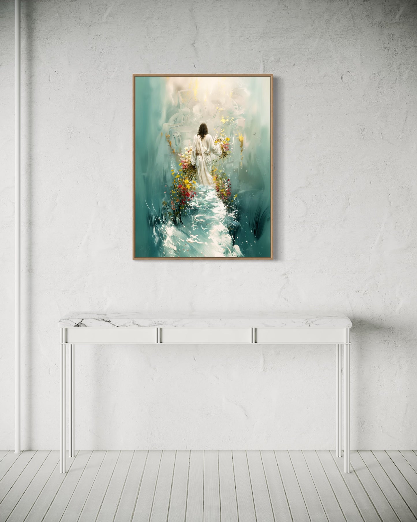 WALKING MIRACLES (Stretched Canvas Print + Floating Oak Frame)