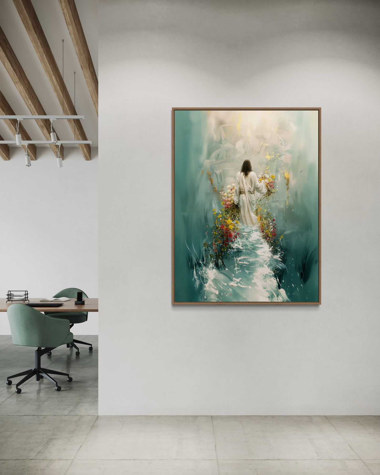 WALKING MIRACLES (Stretched Canvas Print + Floating Oak Frame)