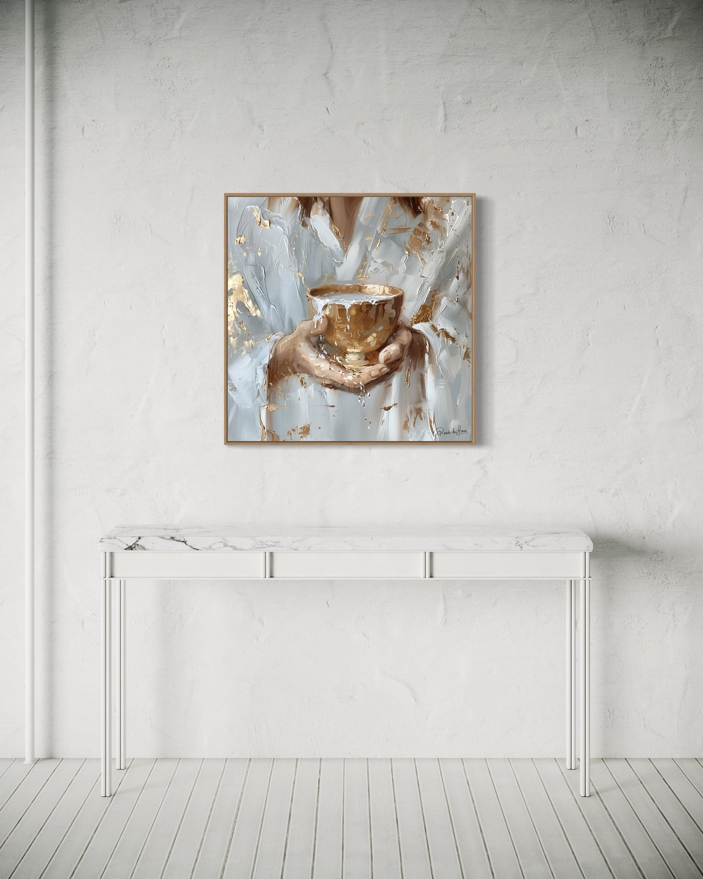 LIVING WATERS (Stretched Canvas Print + Floating Oak Frame)