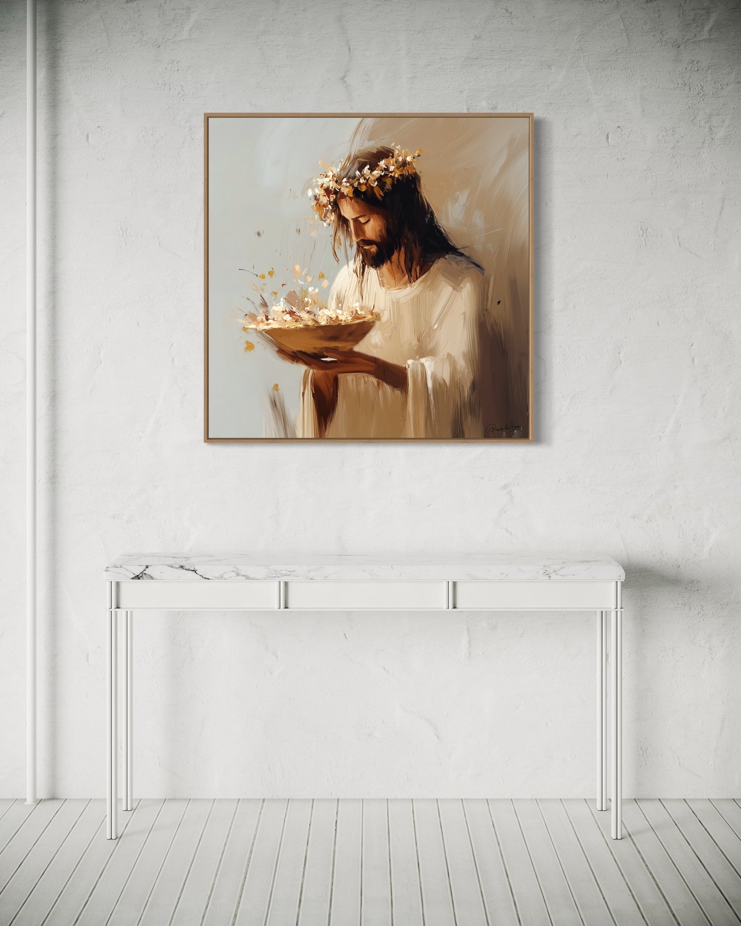 GRATITUDE (Stretched Canvas Print + Floating Oak Frame)