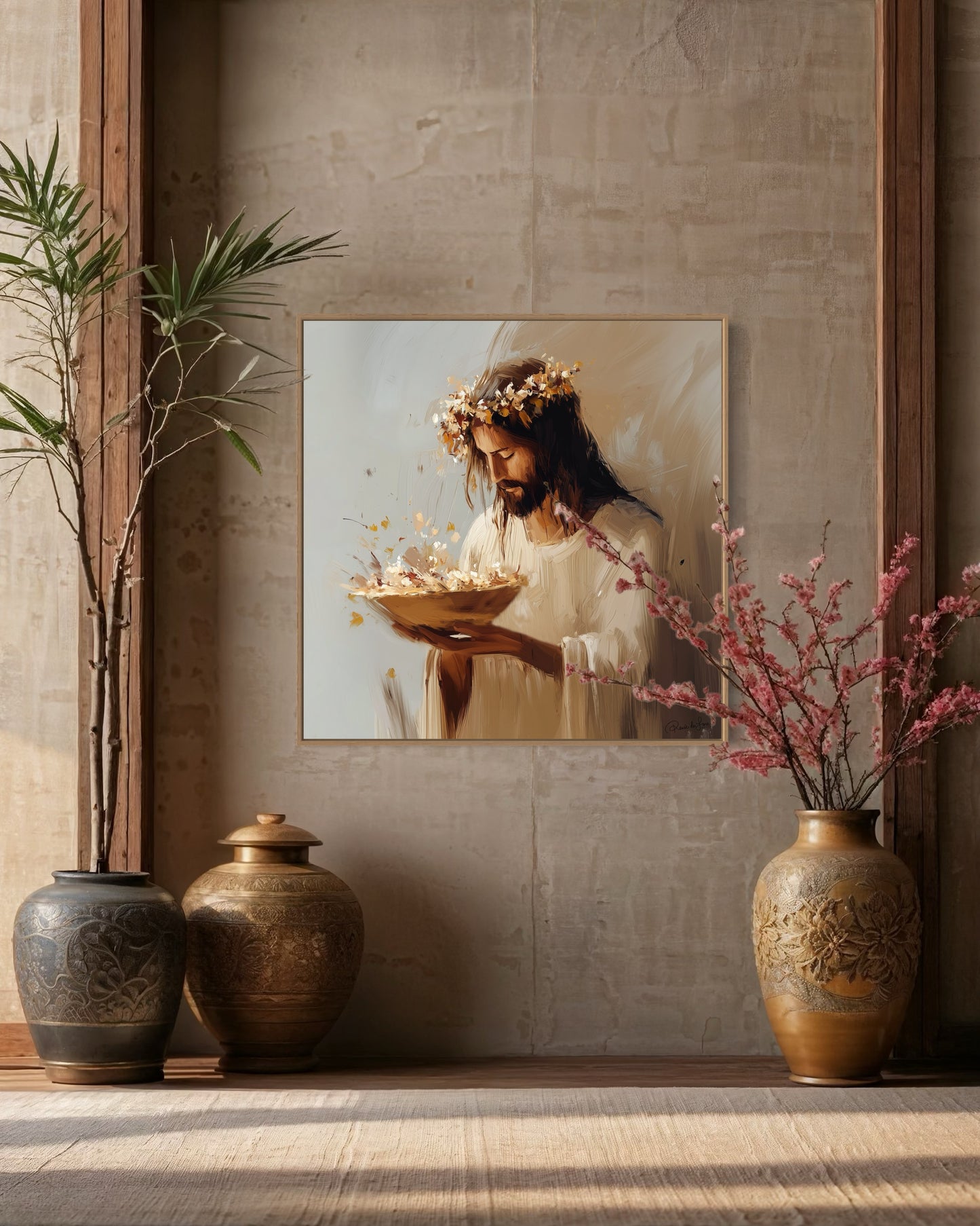 GRATITUDE (Stretched Canvas Print + Floating Oak Frame)