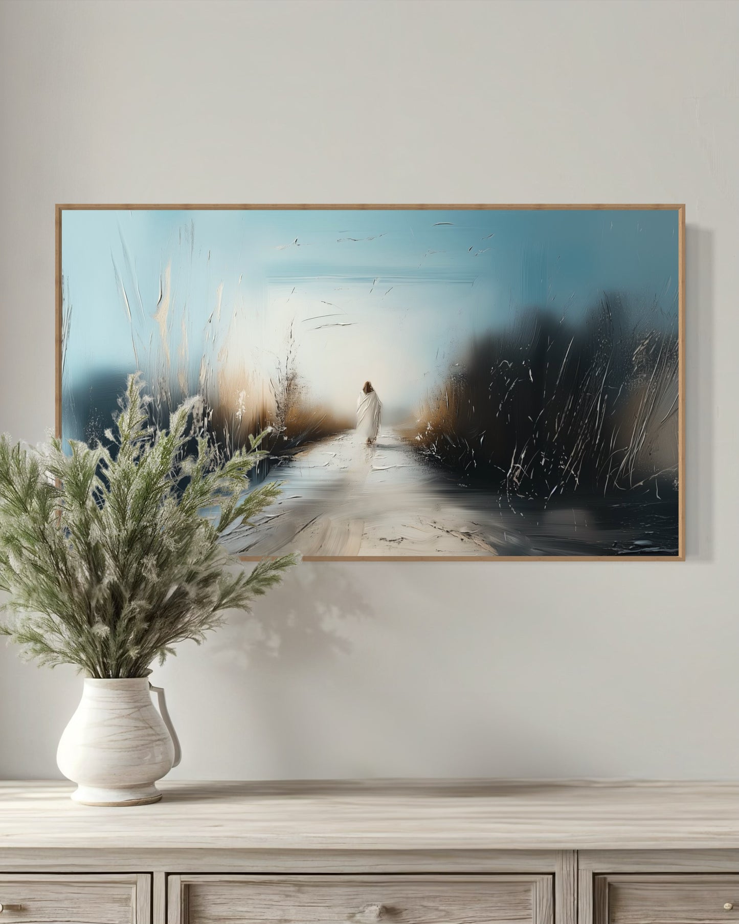 PATH OF FAITH (Stretched Canvas Print + Floating Oak Frame)