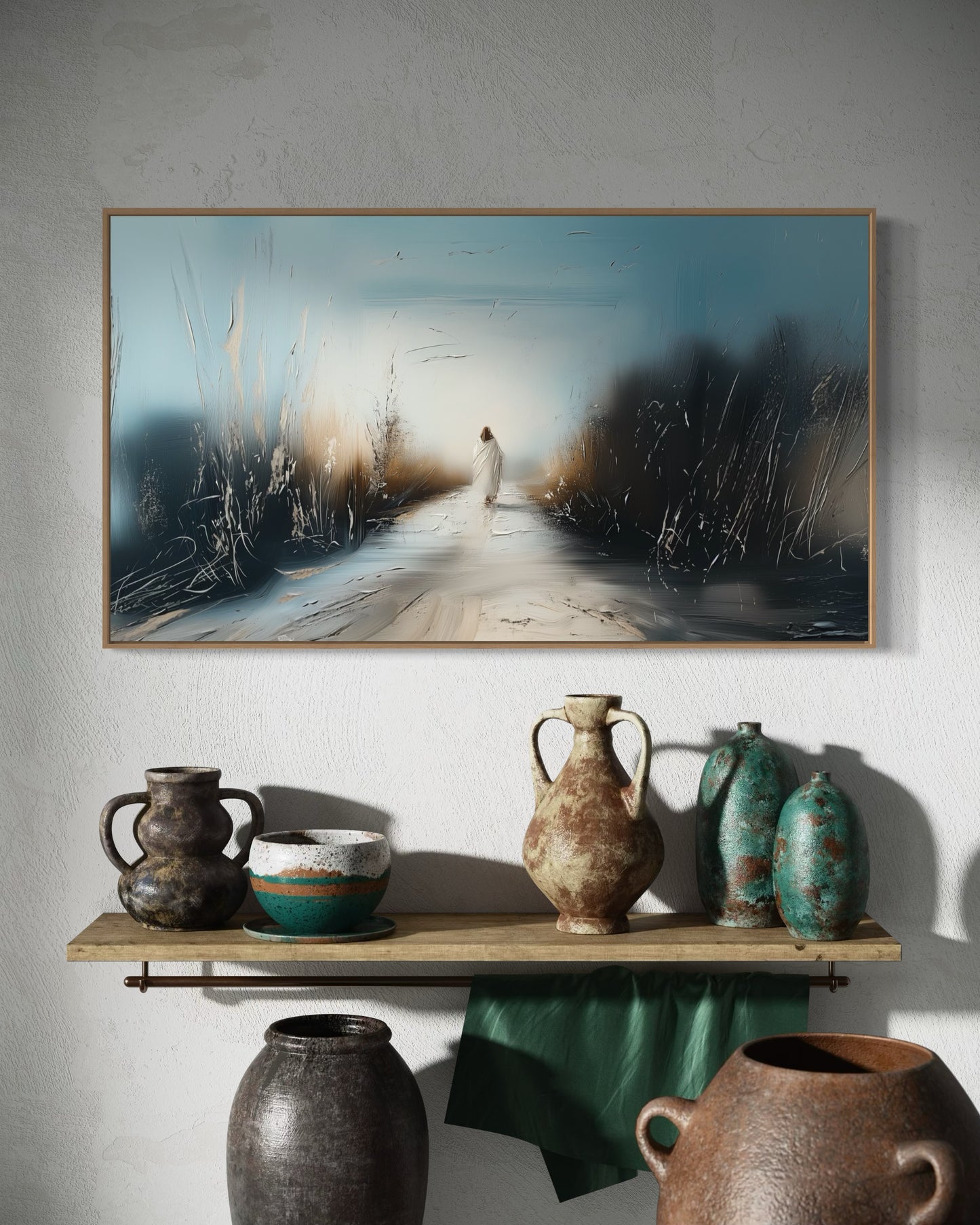 PATH OF FAITH (Stretched Canvas Print + Floating Oak Frame)