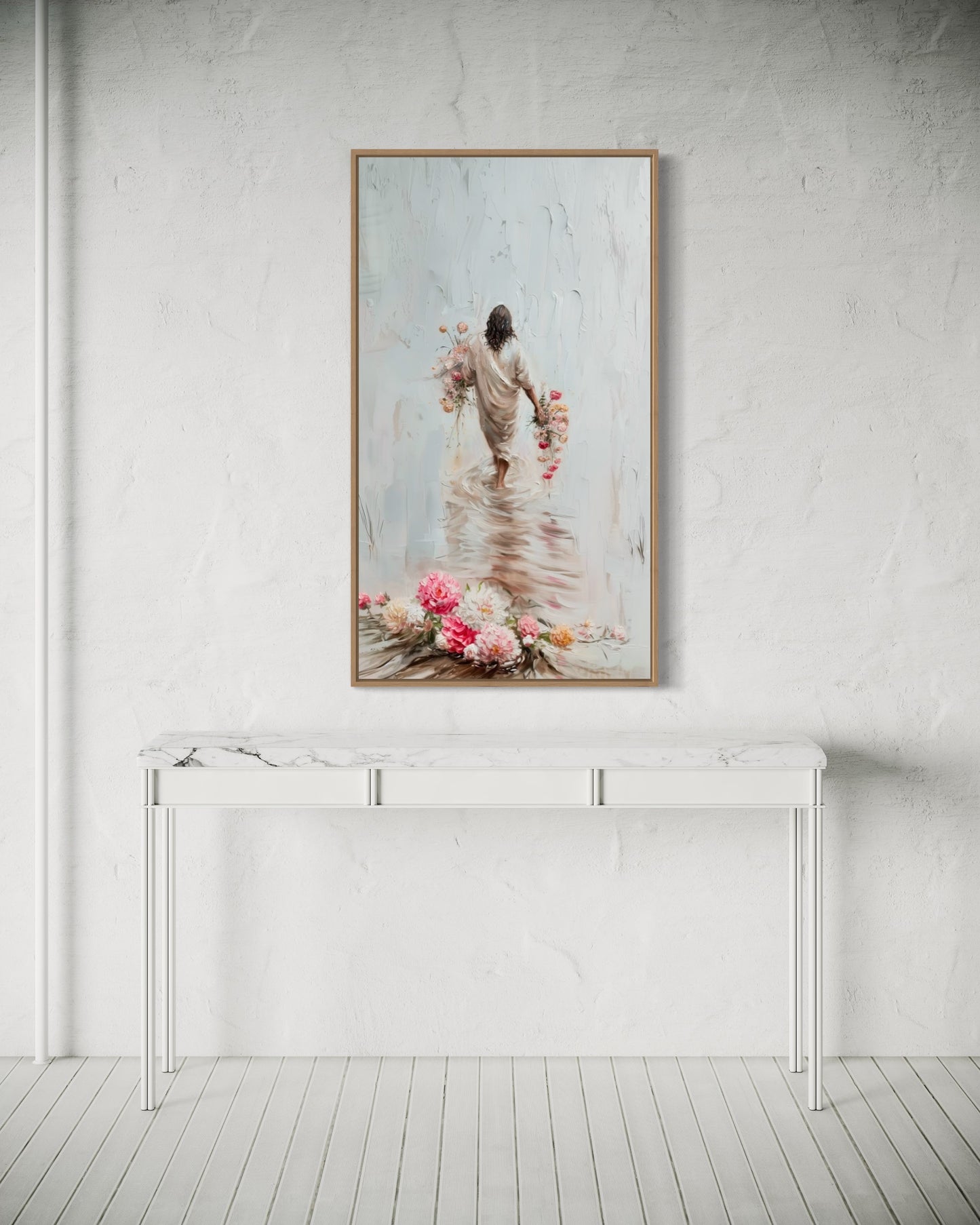 WALKING IN FAITH (Stretched Canvas Print + Floating Oak Frame)