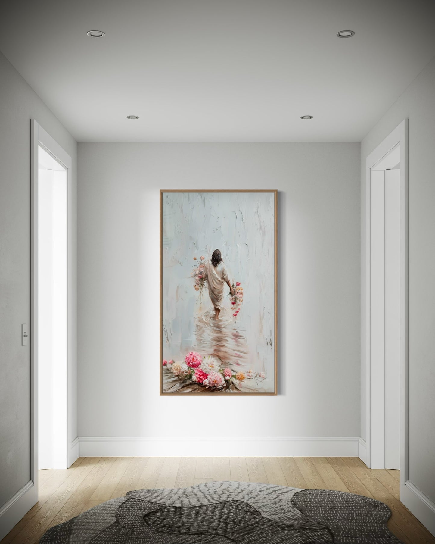 WALKING IN FAITH (Stretched Canvas Print + Floating Oak Frame)