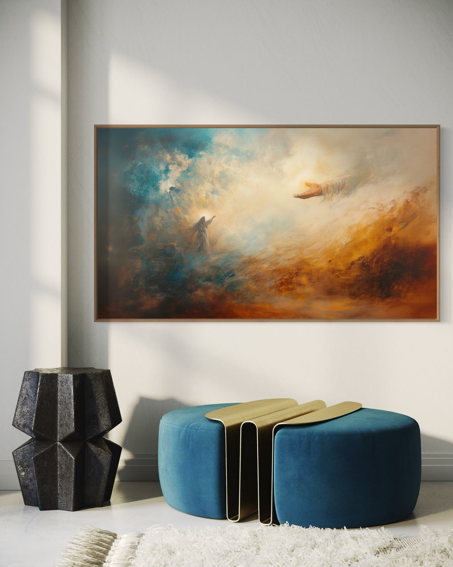 JEREMIAH (Stretched Canvas Print + Floating Oak Frame)