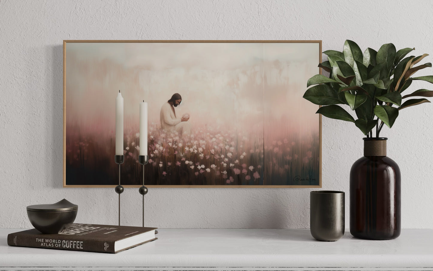 CONSIDER THE LILLIES (Stretched Canvas Print + Floating Oak Frame)