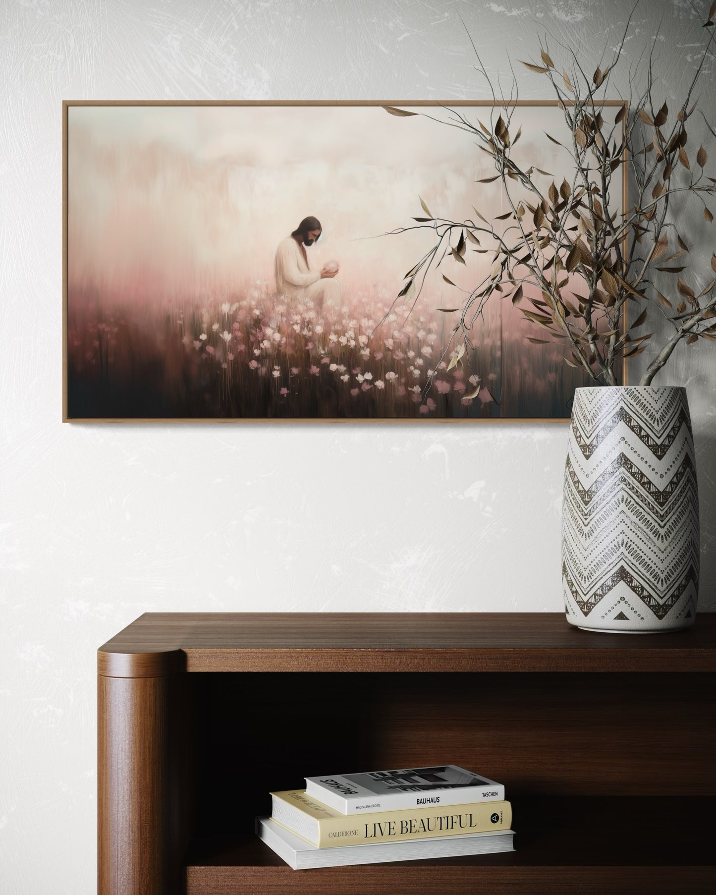 CONSIDER THE LILLIES (Stretched Canvas Print + Floating Oak Frame)